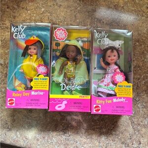 Mattel Kelly Club Doll Trio - Yellow, Green, Pink